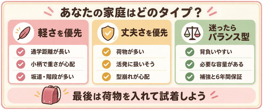 ランドセルは軽さと丈夫さどっちを優先?
