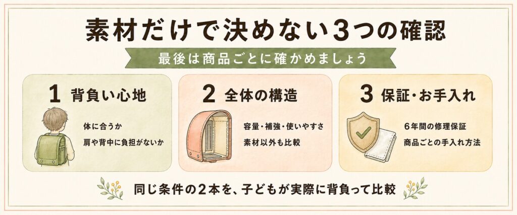 ランドセルは素材だけではありません。