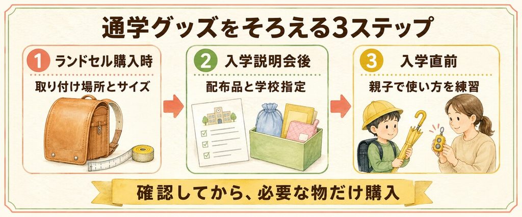 ランドセルと一緒に準備したい通学グッズ7選