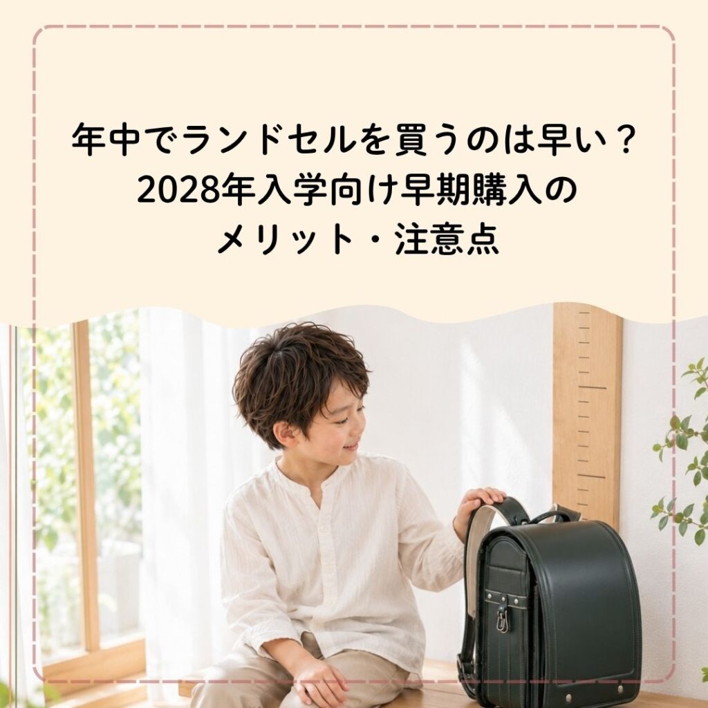 年中でランドセルを買うのは早い？2028年入学向け早期購入のメリット・注意点